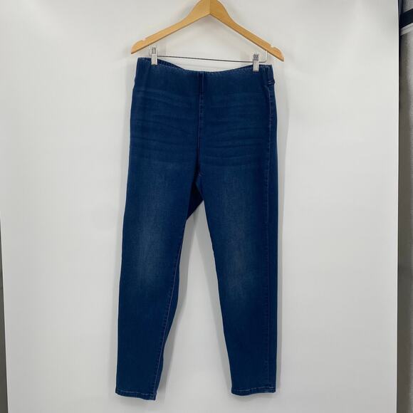 Soft Surroundings Supremely Soft Pull on Skinny Jeans Stretch Blue Womens Large - Picture 2 of 7